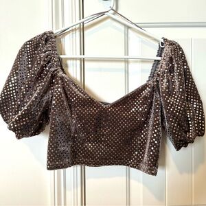 Puff Sleeve Sparkle Top